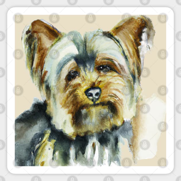 Yorkshire Terrier Watercolor - Gift For Dog Lovers Sticker by Edd Paint Something